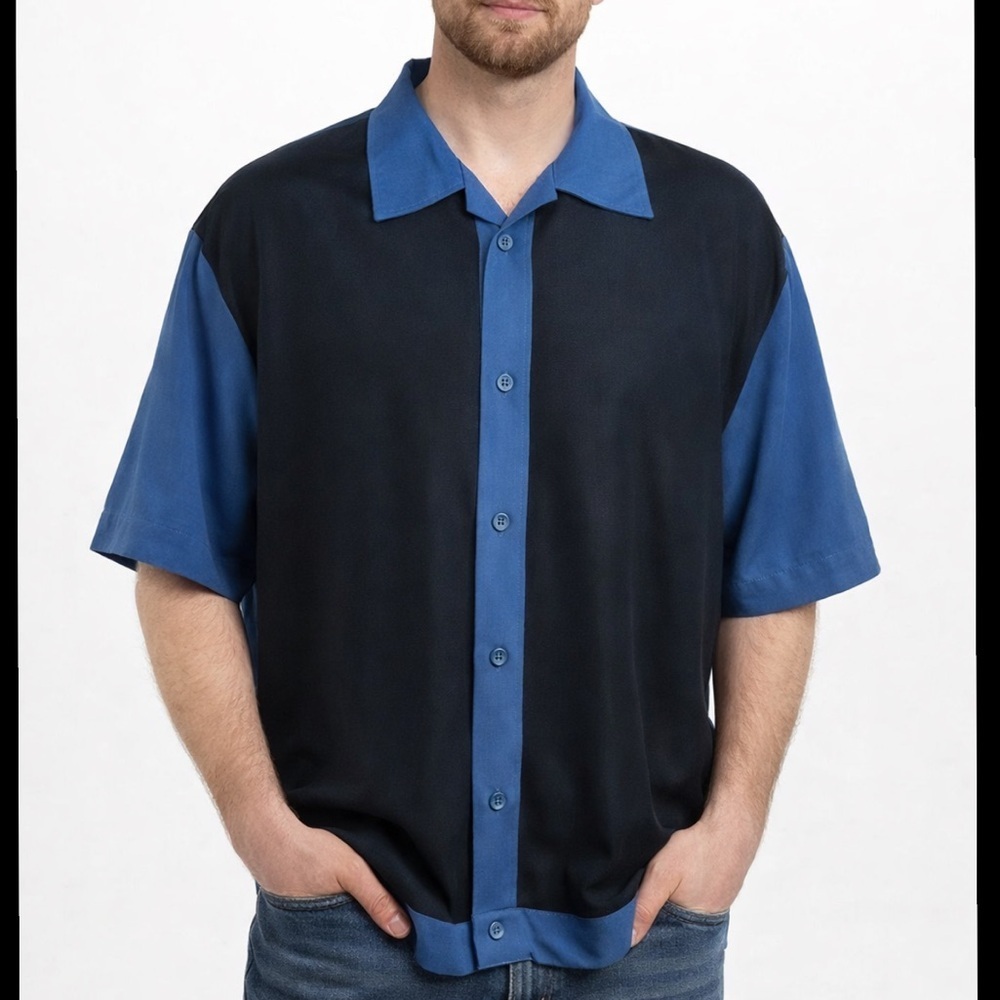 Vintage CUBAVERA Short Sleeve Panel Button-Front Traditional Shirt Size L‎